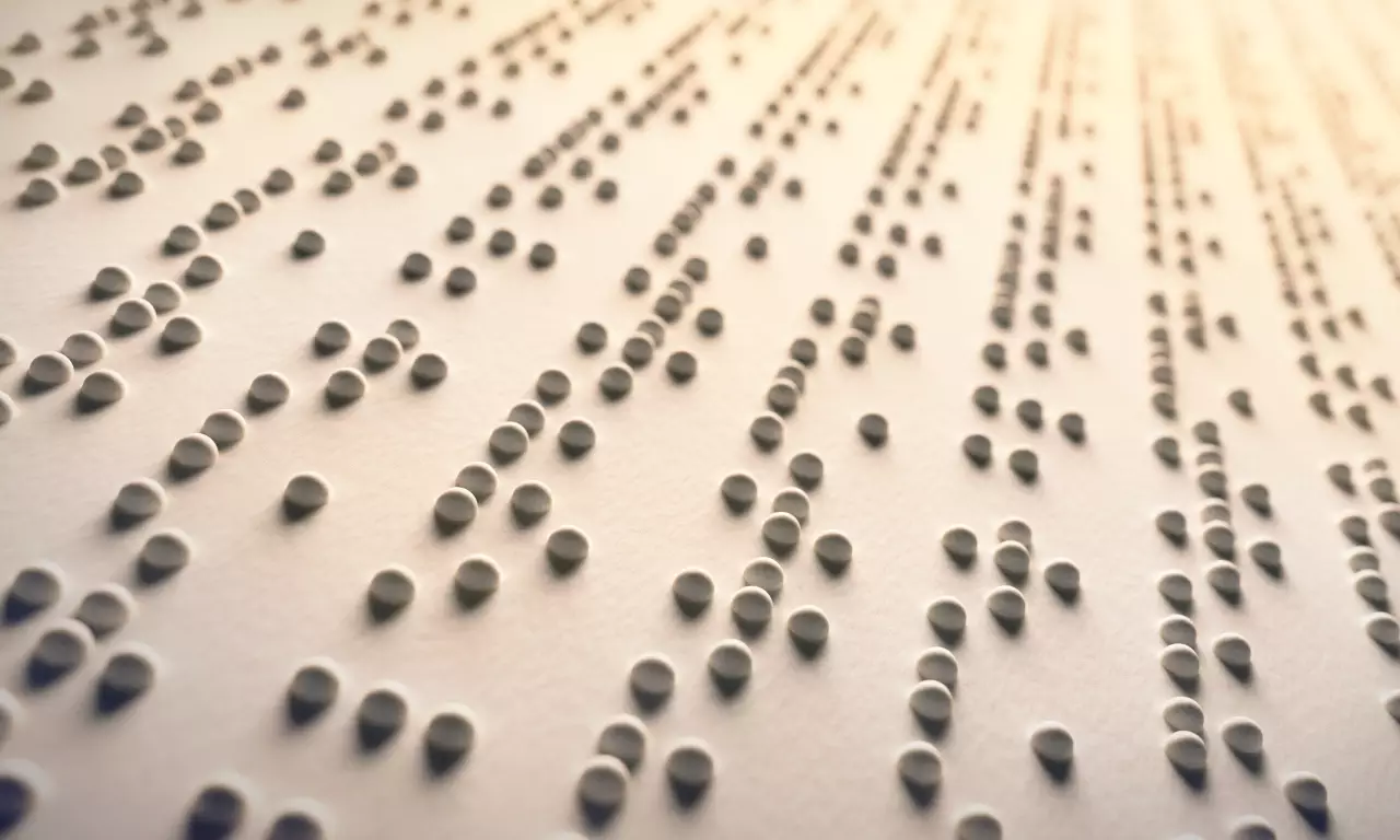 A photo depicting braille